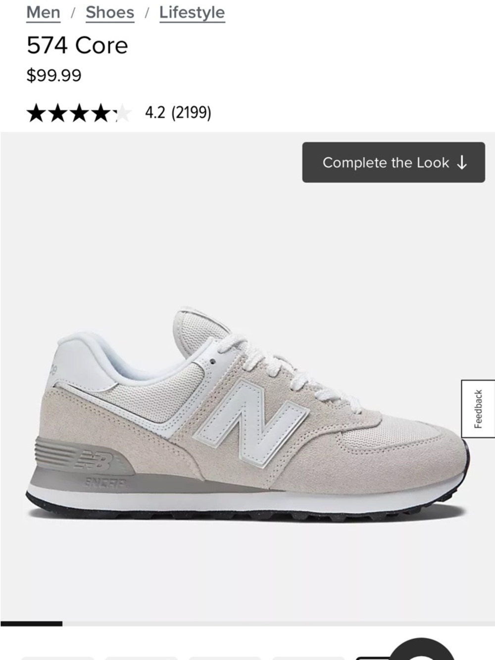 New Balance Men's 574 Core Sneakers - Light Gray